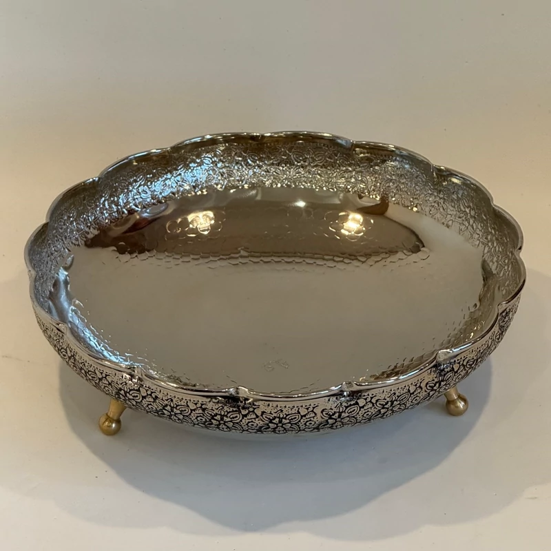 ظرف میوه خوری سه پایه مسی دیبا اصل