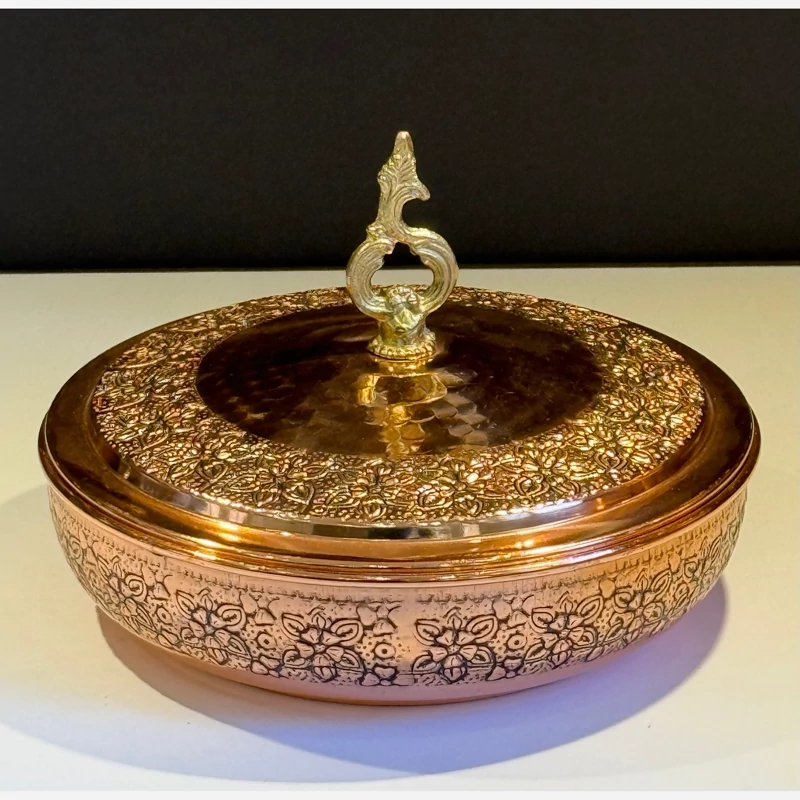 ظرف شکلات خوری مسی گلبرگ دیبا اصل