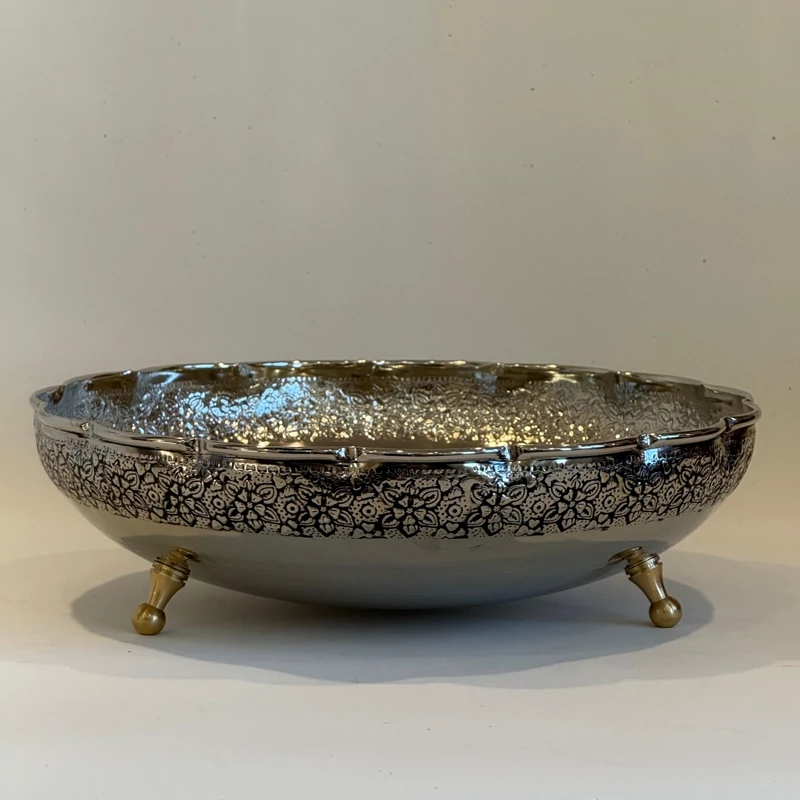 ظرف میوه خوری سه پایه مسی دیبا