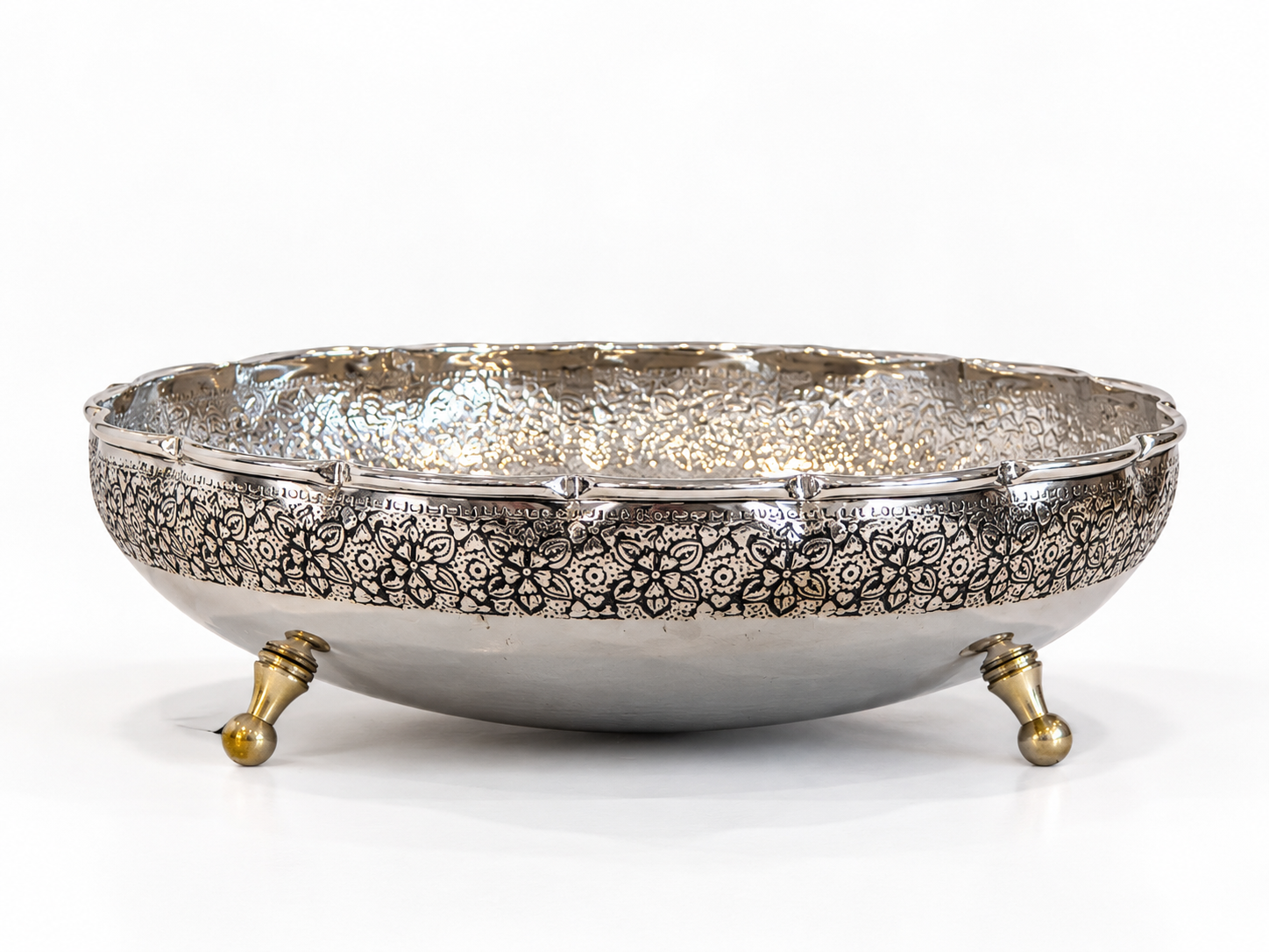ظرف میوه خوری سه پایه مسی دیبا